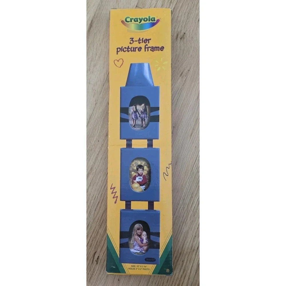 Crayola 3-tier Picture Frame (Binney & Smith, 2003) Blue - RARE
